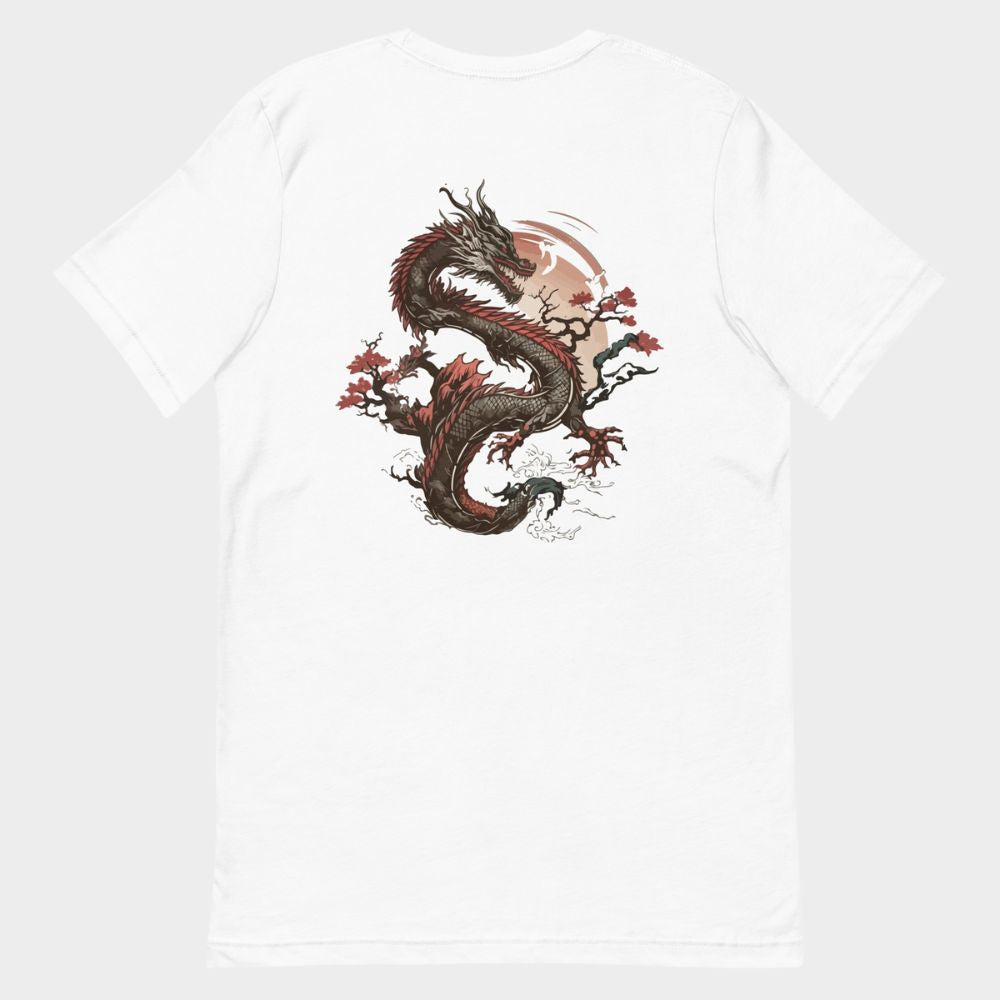 LouVoyage - T-shirt Women - Dragon Tattoo - White & Gray - XS/3XL