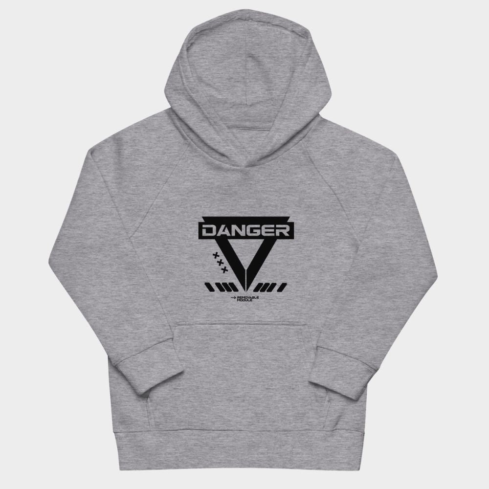 LouVoyage - Hoodie Girls - Danger Activated - Gray - 4/12Y