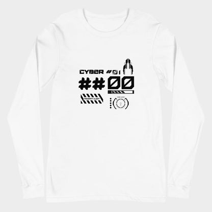 LouVoyage - Long Sleeve T-shirt Men - Cyber #01 - White - XS/2XL