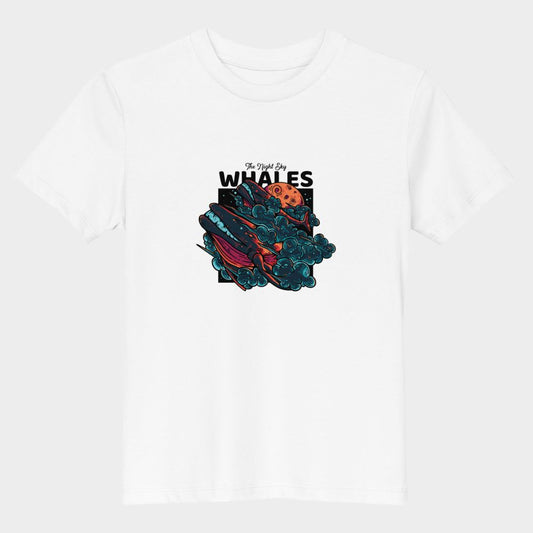 LouVoyage - T-shirt Boys - Whales - White - 3/13Y