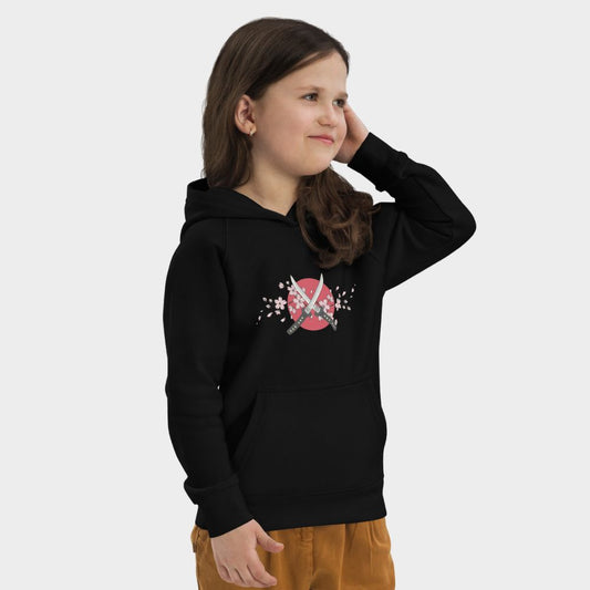 LouVoyage - Hoodie Girls - Sakura's mixed Katana Dance - Black & Gray - 4/12Y