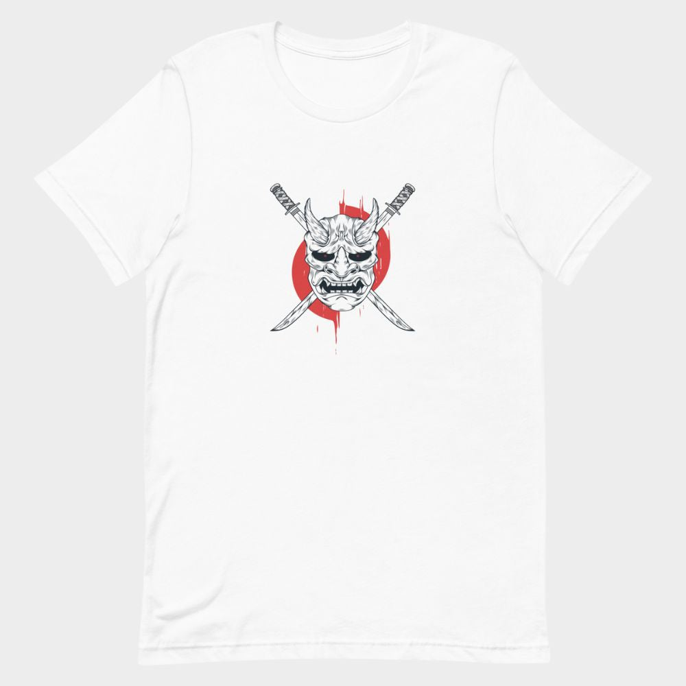 LouVoyage - T-shirt Women - Oni Katana - White & Gray - XS/3XL