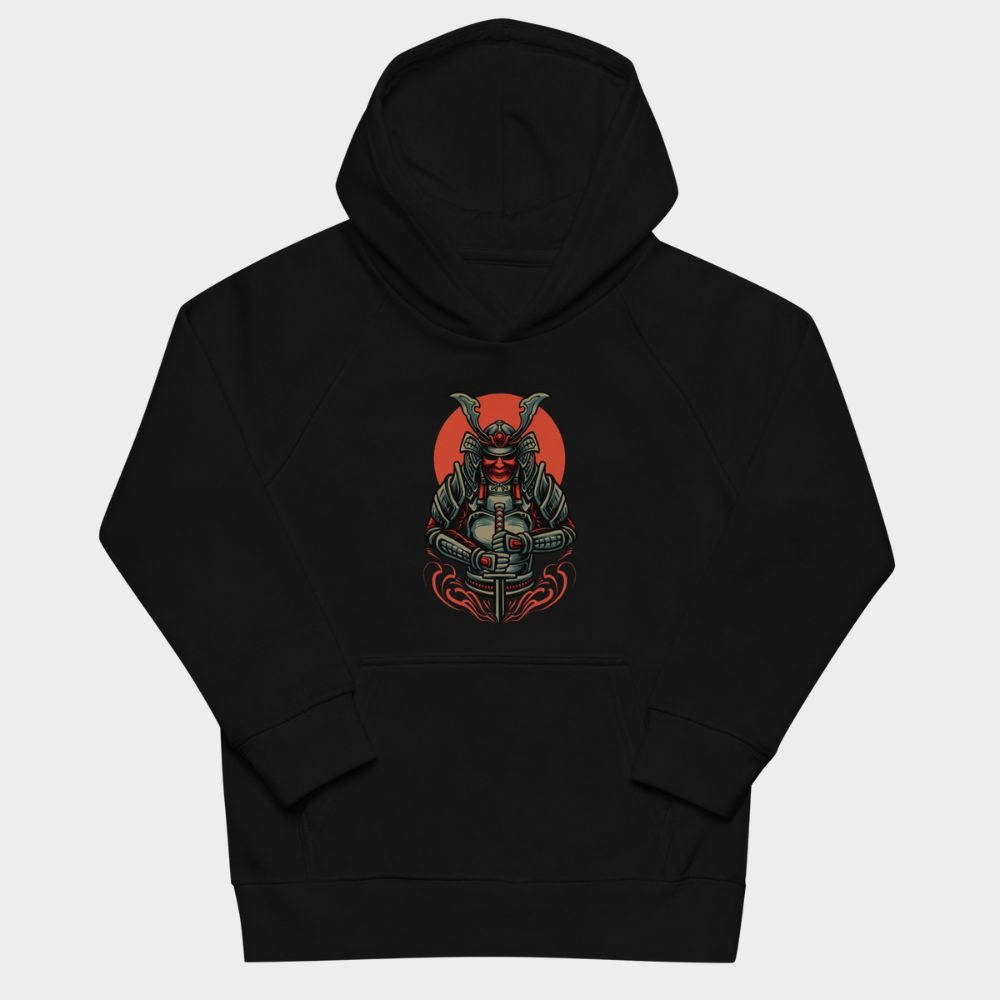 LouVoyage - Hoodie Boys - Japanese Samurai Demon - Black & Gray - 4/12Y