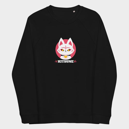 LouVoyage - Pullover Women - Kawaii Kitsune - Black & Gray - XS/3XL