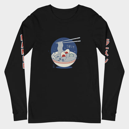 LouVoyage - Long Sleeve T-Shirt Men - Ramen - Black & White - XS/2XL