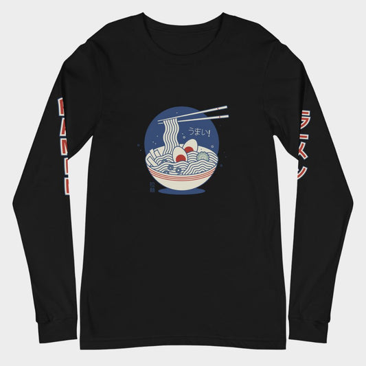 LouVoyage - Long Sleeve T-Shirt Men - Ramen - Black & White - XS/2XL