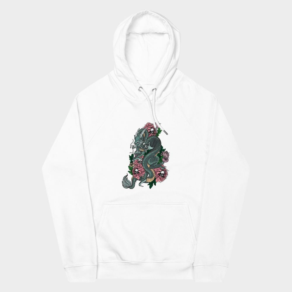 LouVoyage - Hoodie Women - Flower x Dragon - White - XS/3XL