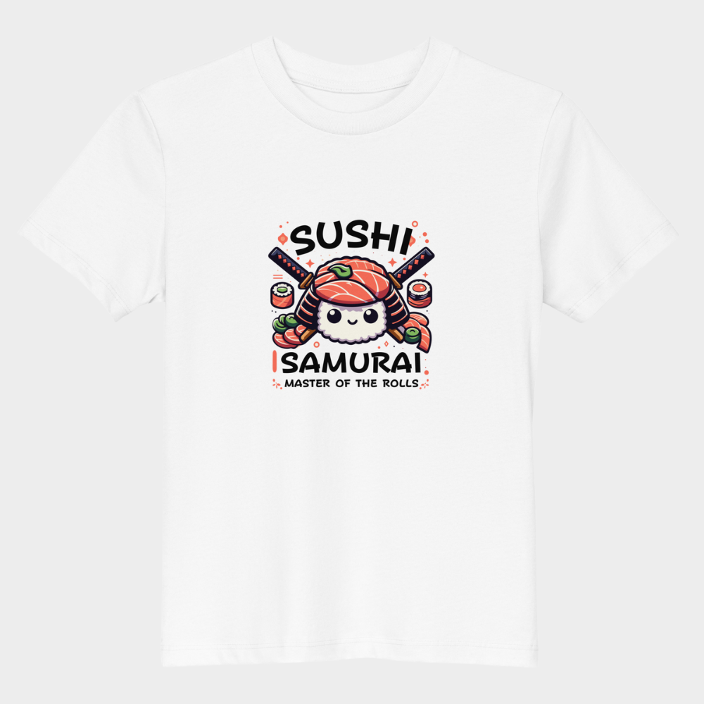 LouVoyage - T-shirt Girls - Sushi Samurai - White - 3/13Y