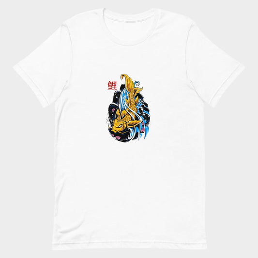 LouVoyage - T-shirt Women - Koi Fish in Fuy - White - XS/3XL