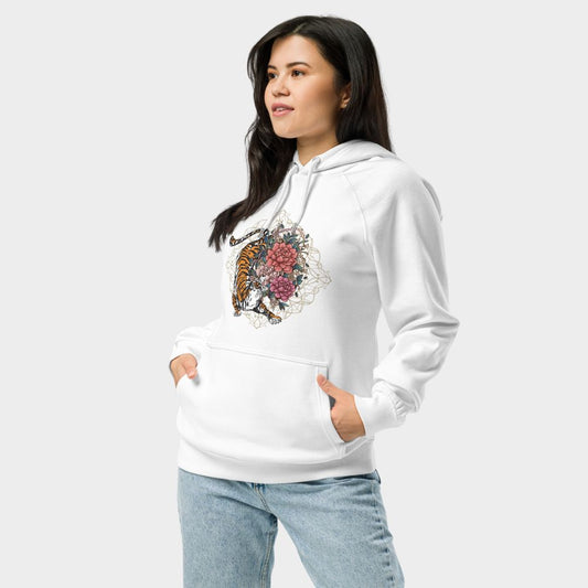 LouVoyage - Hoodie Women - Tiger Illustration - White - XS/3XL