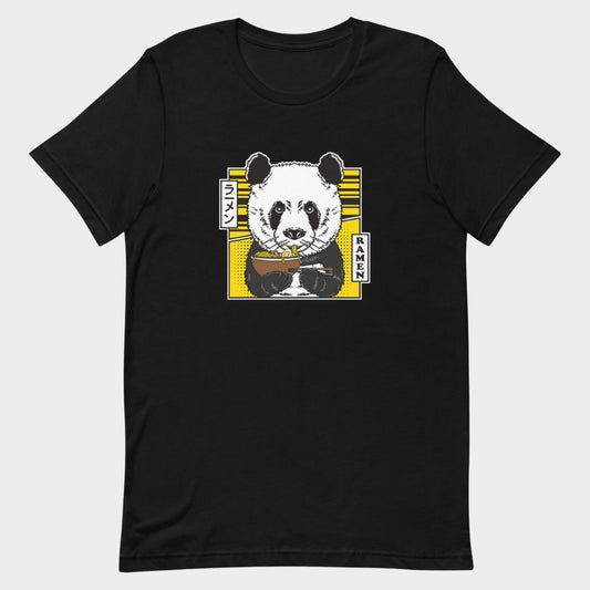 LouVoyage - T-shirt Men - Panda Food - Black & White - XS/3XL