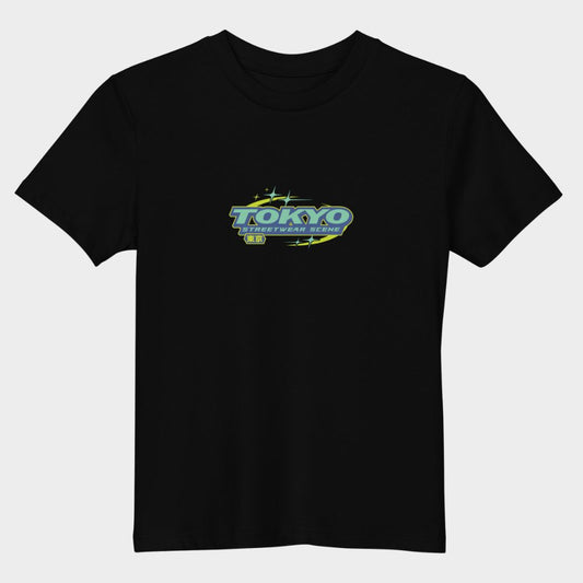 LouVoyage - T-shirt Boys - JDM Style - Black & White & Blue - 3/13Y