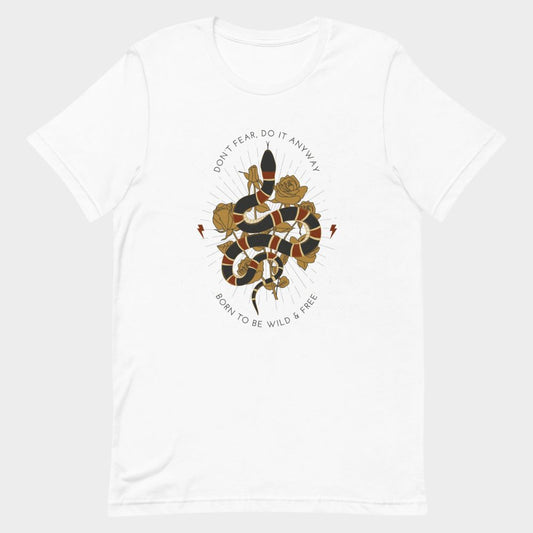 LouVoyage - T-shirt Women - Snake Phylosophy - White & Gray - XS/3XL