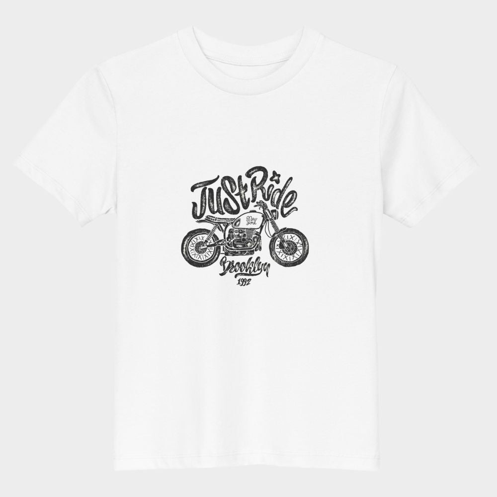 LouVoyage - T-shirt Boys - Just Ride - White - 3/13Y