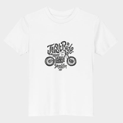 LouVoyage - T-shirt Boys - Just Ride - White - 3/13Y