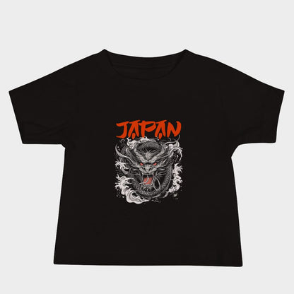 LouVoyage - T-shirt Baby - Japan Dragon - Black & White - 6/24M