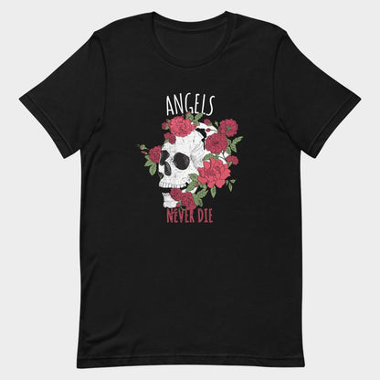 LouVoyage - T-shirt Women - Angels Never Die - Black - XS/3XL