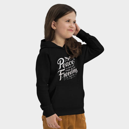 LouVoyage - Hoodie Girls - Freedom - Black & Gray - 4/12Y