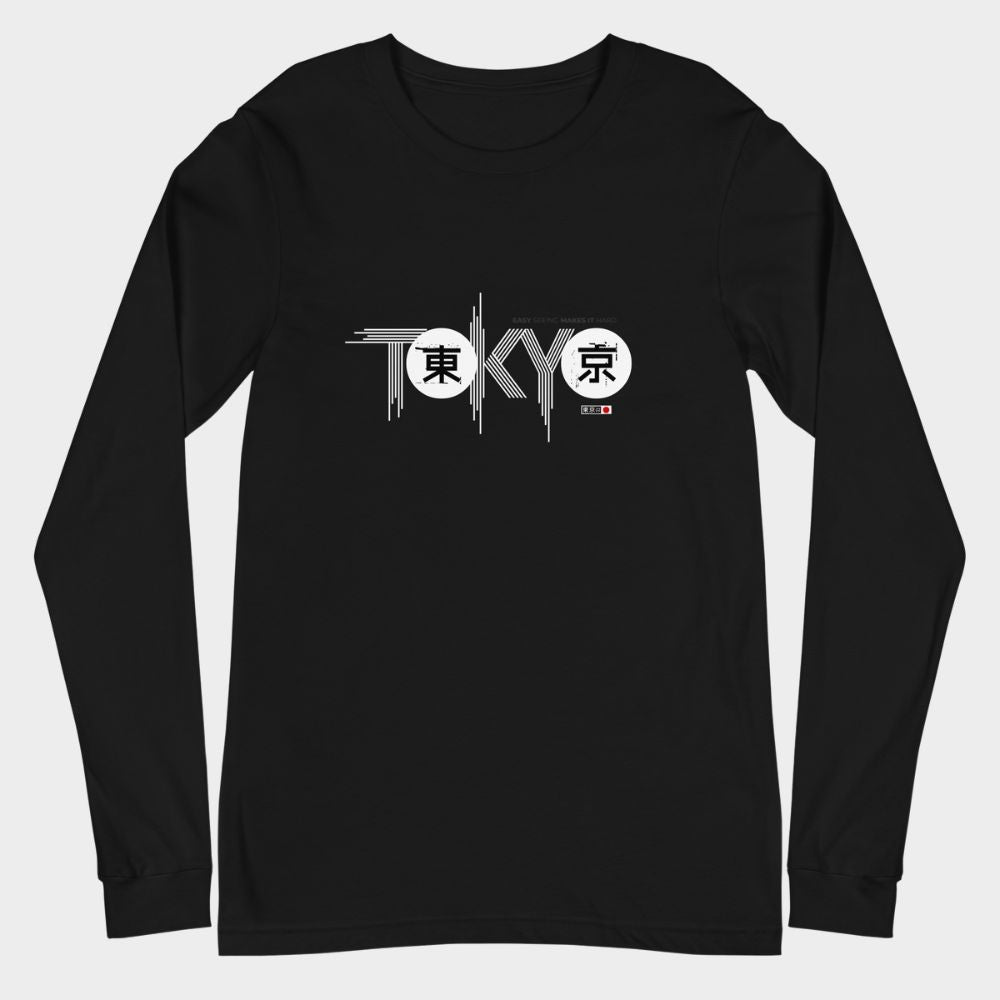 LouVoyage - Long Sleeve T-shirt Women - Tokyo x Japan - Black - XS/2XL