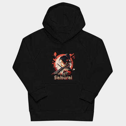 LouVoyage - Hoodie Girls - Samurai Geisha Tattoo - Black & Gray - 4/12Y