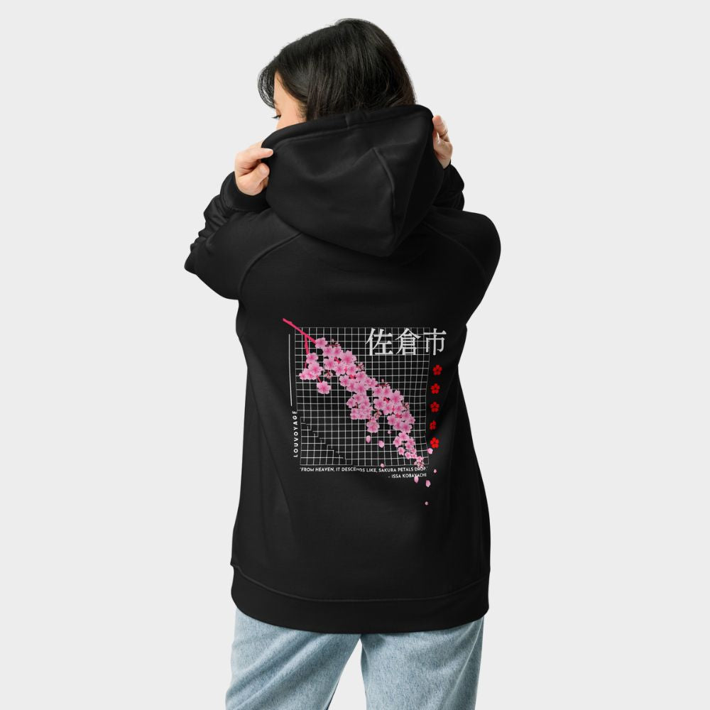 LouVoyage - Hoodie Women - Cyber Sakura - Black - XS/3XL