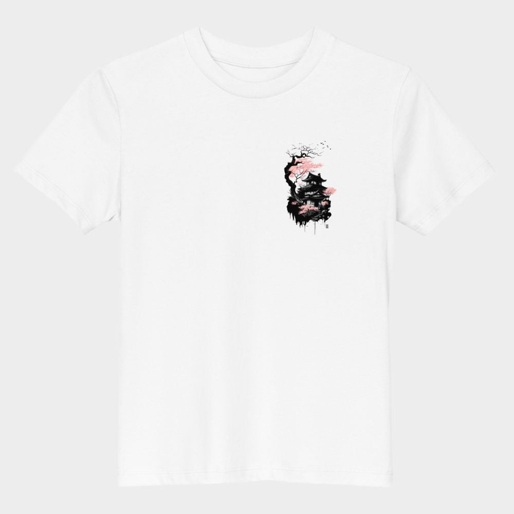 LouVoyage - T-shirt Girls - Japanese Temple Tattoo - White - 3/13Y