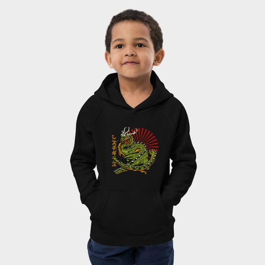 LouVoyage - Hoodie Boys - Japanese Dragon - Black & Gray - 4/12Y