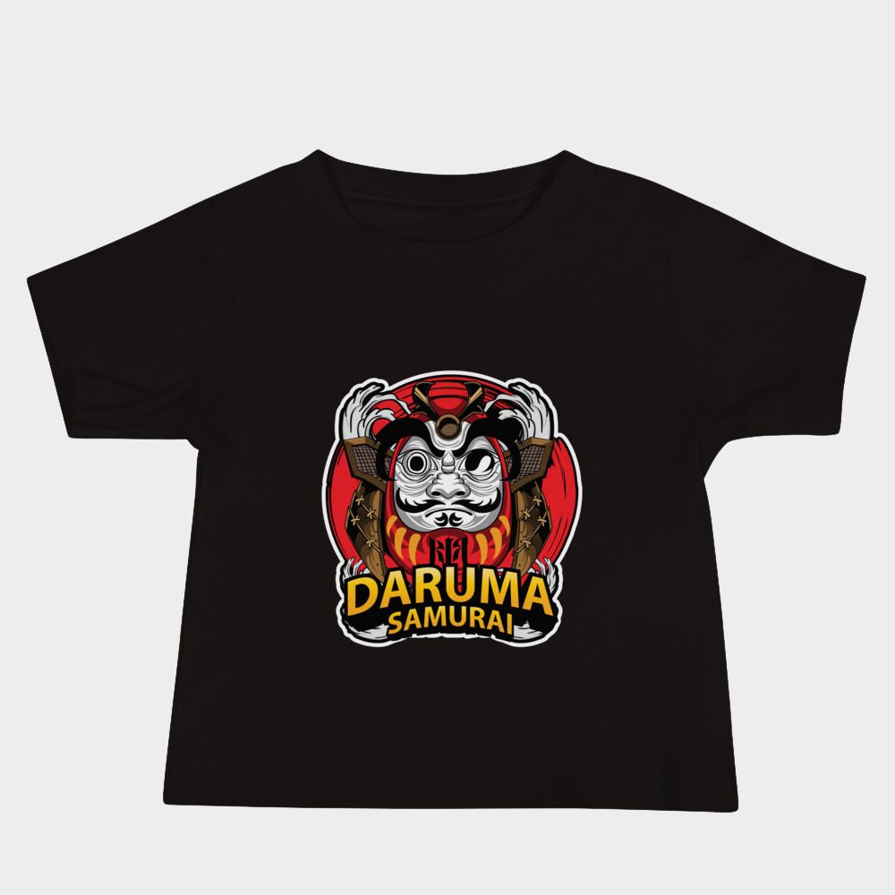 LouVoyage - T-shirt Baby - Samurai Daruma - Black & White - 6/24M