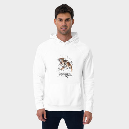 LouVoyage - Hoodie Men - Tiger - White & Orange - XS/3XL