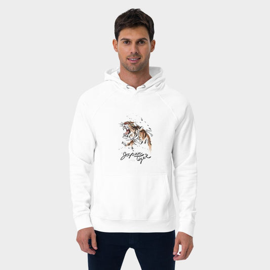 LouVoyage - Hoodie Men - Tiger - White & Orange - XS/3XL