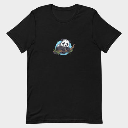 LouVoyage - T-shirt Women - Cute Panda - Black & White & Gray - XS/3XL