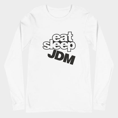 LouVoyage - Long Sleeve T-shirt Men - Eat Sleep JDM - White - XS/2XL