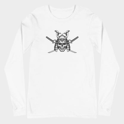 LouVoyage - Long Sleeve T-shirt Women - Samurai Swords - White - XS/2XL