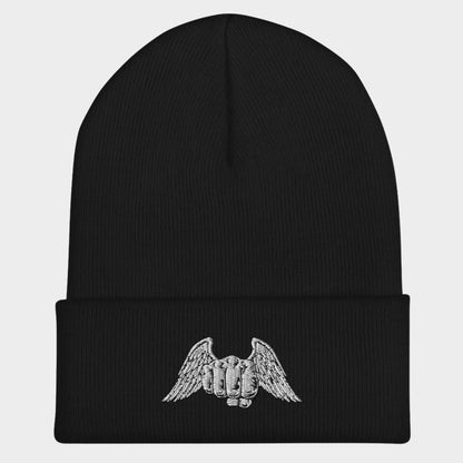 LouVoyage - Beanie Men - Embroidery - Martial Art - Black & Gray & White