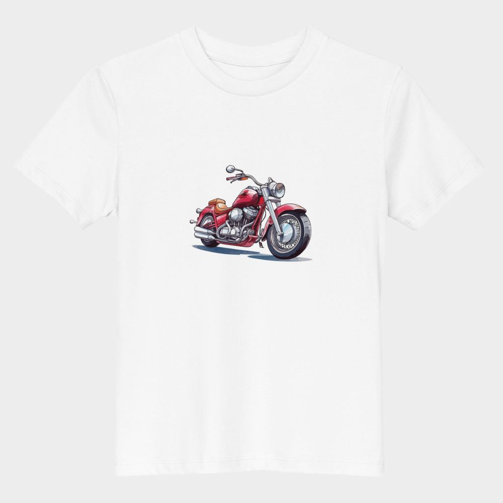 LouVoyage - T-shirt Boys - Cafe Racer Style - White - 3/13Y