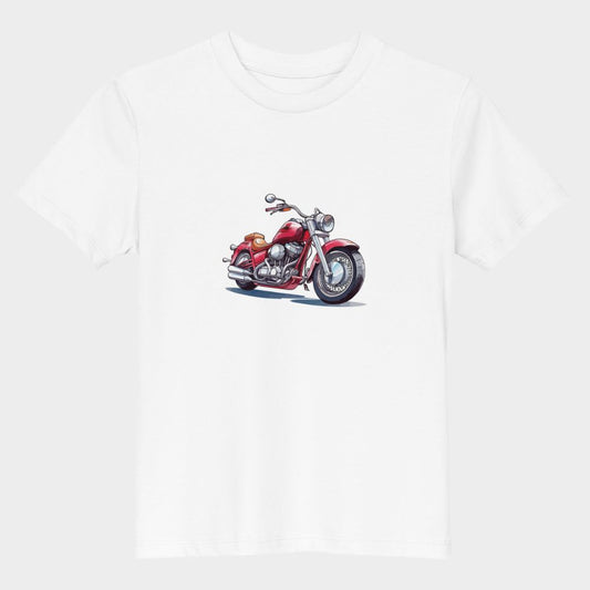 LouVoyage - T-shirt Boys - Cafe Racer Style - White - 3/13Y