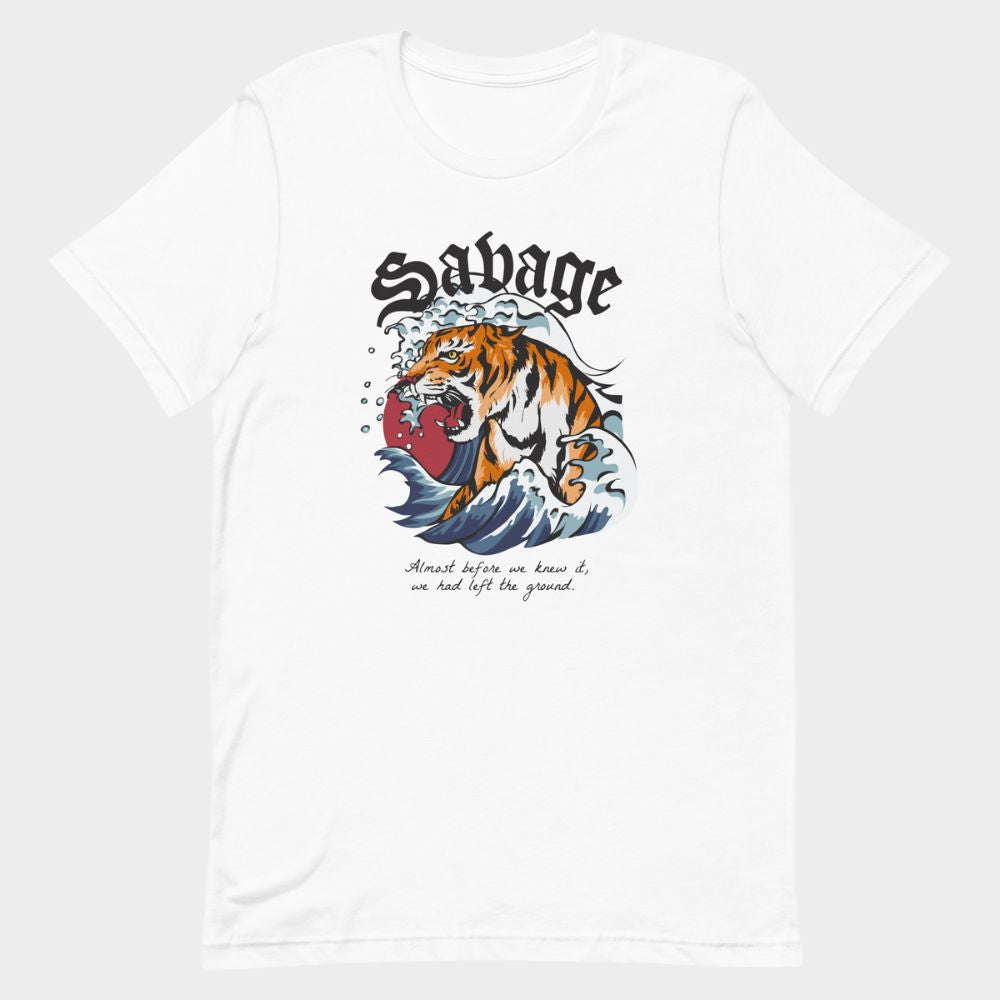 LouVoyage - T-shirt Men - Savage Tiger - White & Gray - XS/3XL