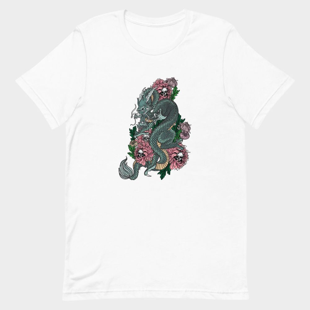 LouVoyage - T-shirt Women - Dragon Illsutration - White - XS/3XL