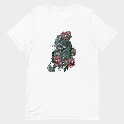 LouVoyage - T-shirt Women - Dragon Illsutration - White - XS/3XL