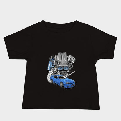 LouVoyage - T-shirt Baby - Skyline Motor - Black & White - 6/24M