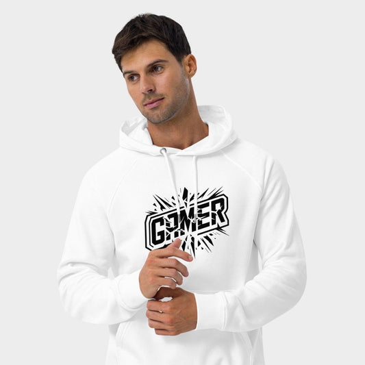 LouVoyage - Hoodie Men - Gamer - White & Orange - XS/3XL