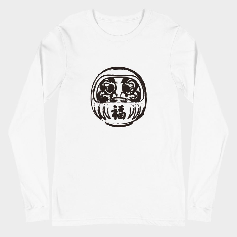 LouVoyage - Long Sleeve T-shirt Women - Daruma - White - XS/2XL