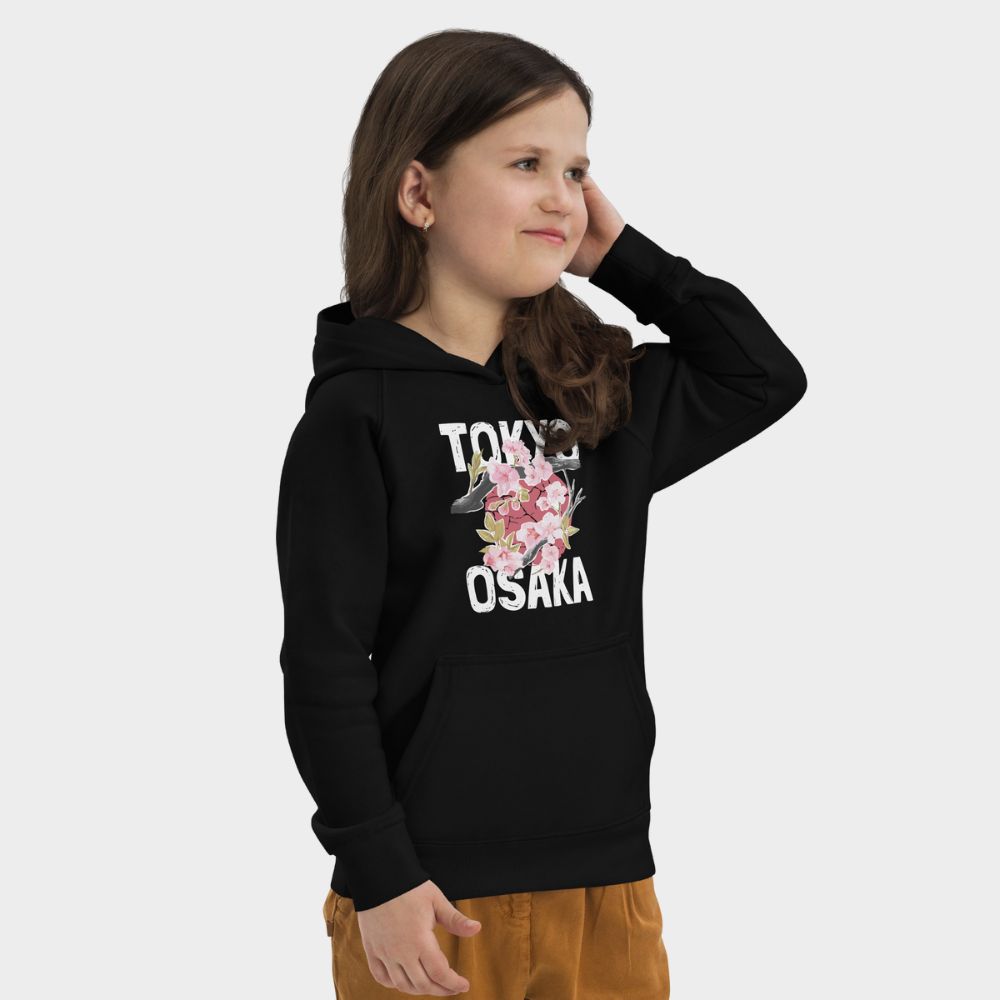 LouVoyage - Hoodie Girls - Tokyo x Osaka - Black & Gray - 4/12Y