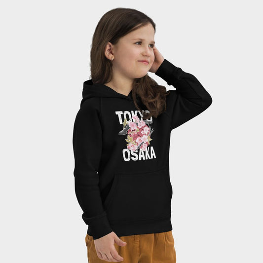 LouVoyage - Hoodie Girls - Tokyo x Osaka - Black & Gray - 4/12Y