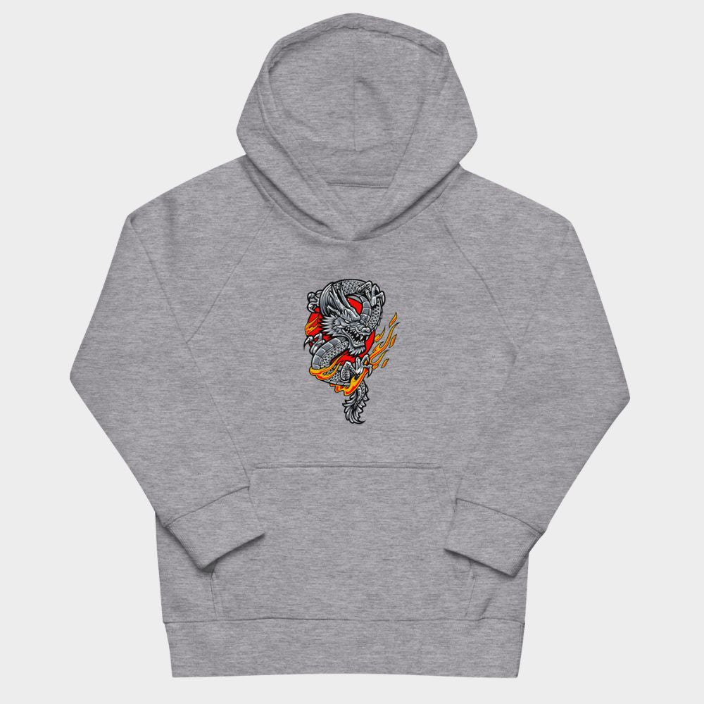 LouVoyage - Hoodie Boys - Japanese Dragon Fury - Gray - 4/12Y