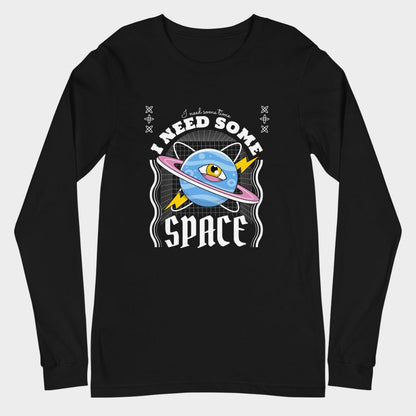 LouVoyage - Long Sleeve T-shirt Women - I Need Some Space - Black - XS/2XL