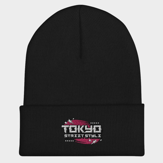 LouVoyage - Beanie Men - Embroidery - Tokyo Street Style - Black