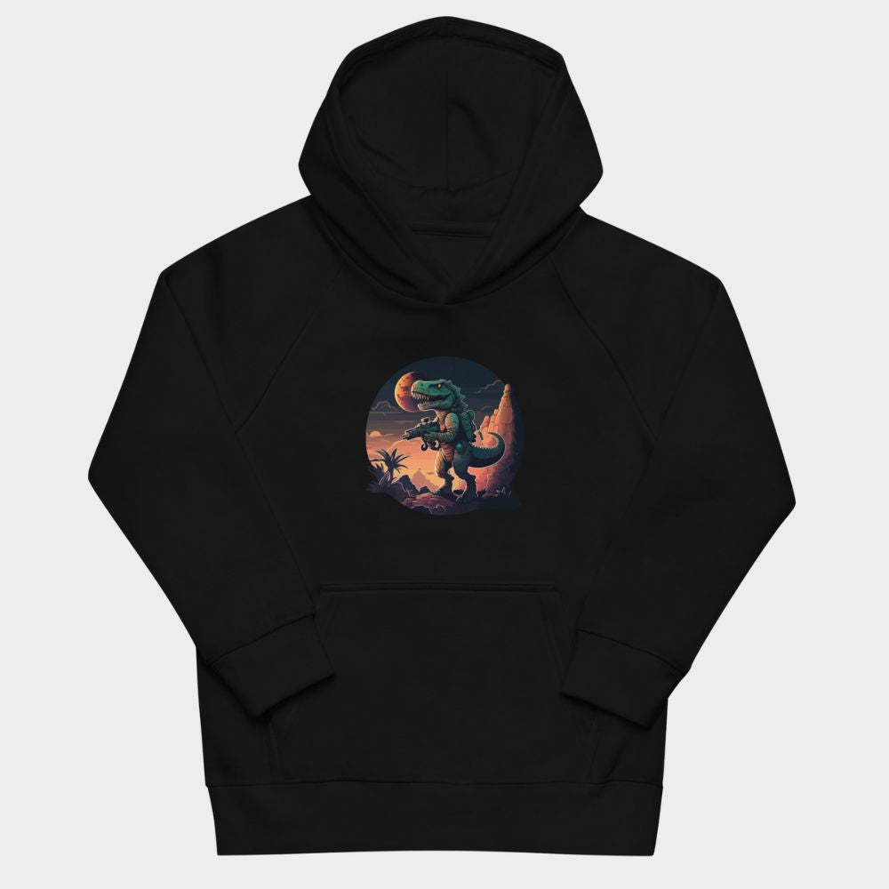 LouVoyage - Hoodie Boys - Charlie T-Rex - Black & Gray - 4/12Y