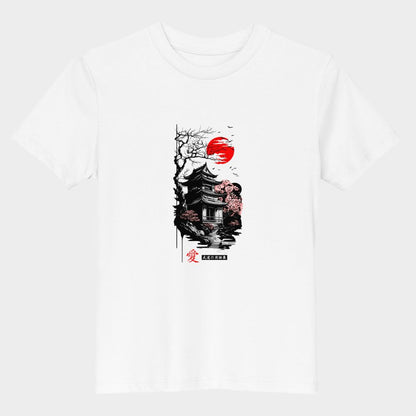 LouVoyage - T-shirt Girls - Shinto Temple Tattoo - White - 3/13Y