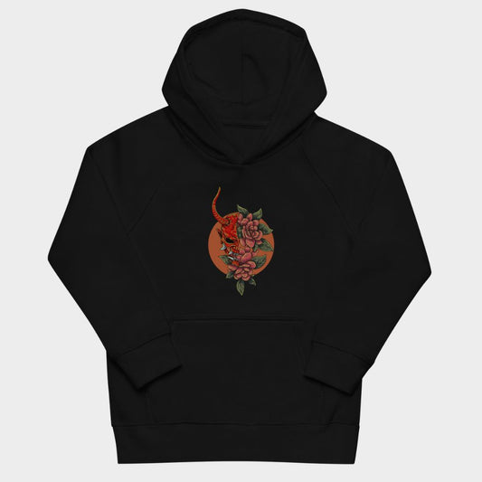 LouVoyage - Hoodie Girls - Flower x Oni - Black & Gray - 4/12Y